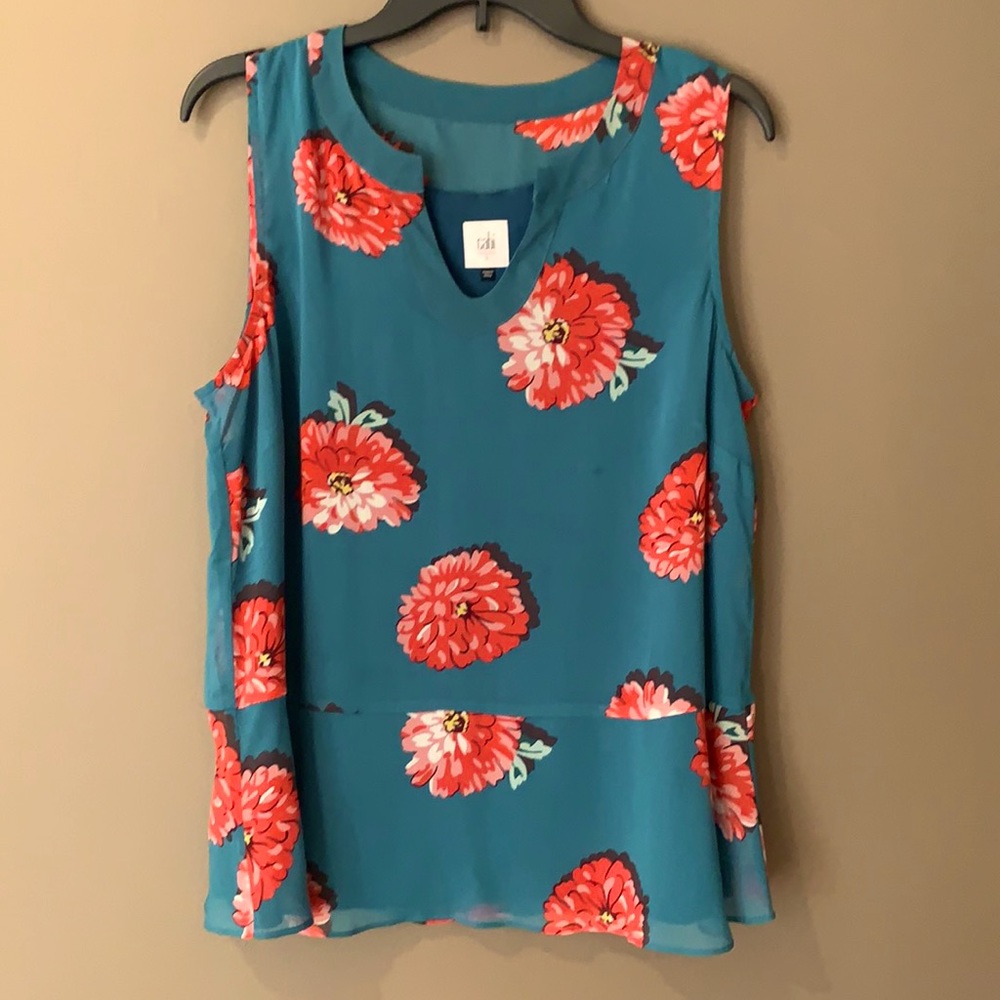 Peplum floral tank top